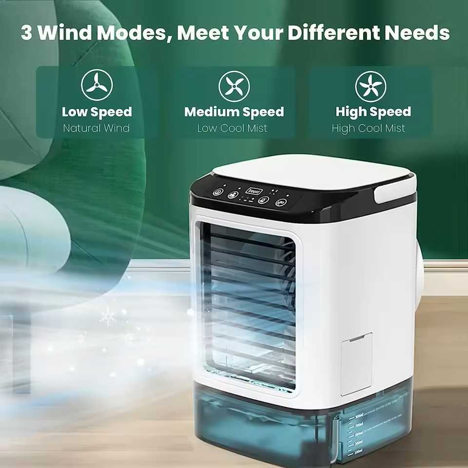 Portable Air Cooler Fan Dual Spray Ultrasonic Atomization