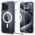 Etui MagSafe do Apple iPhone 15 Pro, Spigen, TPU/poliwęglan, przezroczyste/białe (ACS06715)
